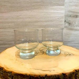 Vintage set of 2 Bubble / pedestal Stem base Wine / drinking Glasses